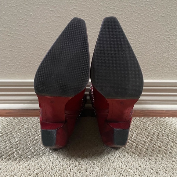 RARE Donald Pliner Ruby Red Hair On Hide Western Boots (8) - Picture 9 of 14